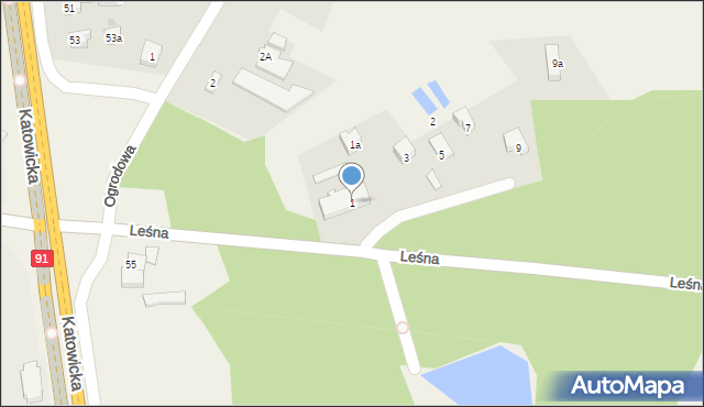 Wrzosowa, Leśna, 1, mapa Wrzosowa