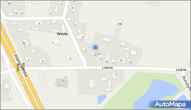 Wsola, Leśna, 11, mapa Wsola