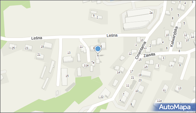 Zabierzów, Leśna, 7, mapa Zabierzów