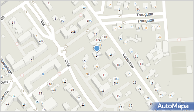 Ząbki, Legionów, 14, mapa Ząbki