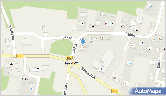 Zaborów, Leśna, 2, mapa Zaborów