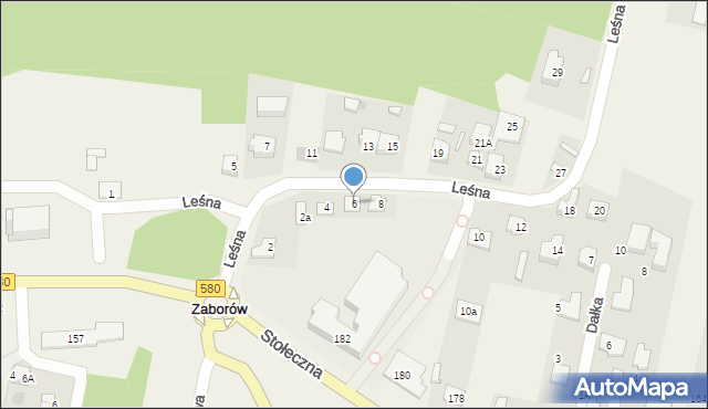 Zaborów, Leśna, 6, mapa Zaborów