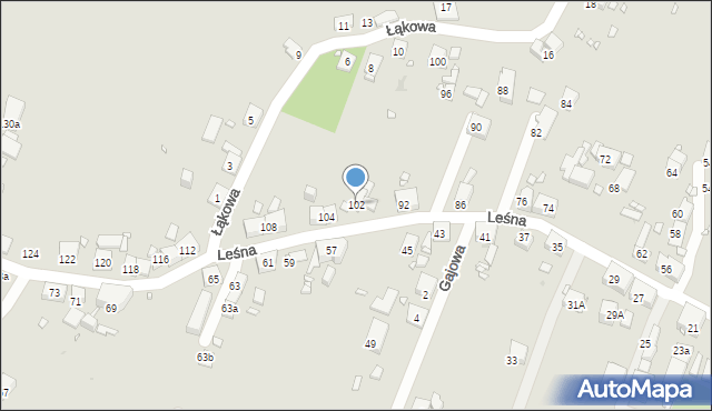 Zabrze, Leśna, 102, mapa Zabrza