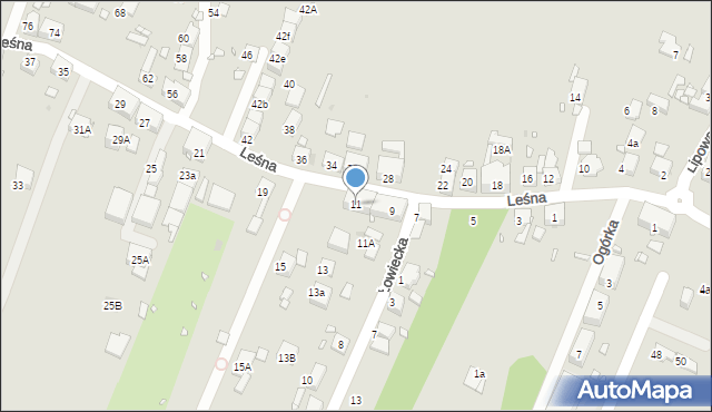 Zabrze, Leśna, 11, mapa Zabrza