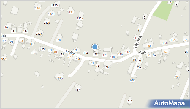 Zabrze, Leśna, 122, mapa Zabrza