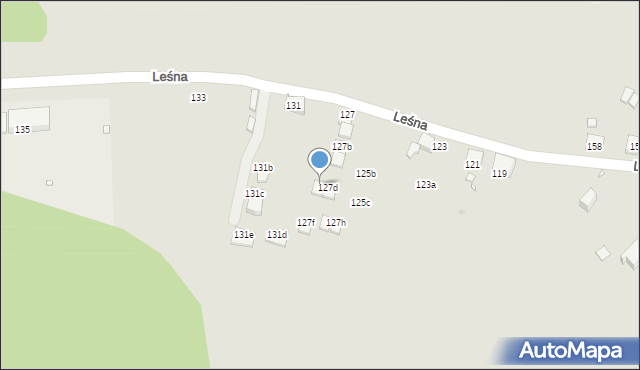 Zabrze, Leśna, 127e, mapa Zabrza