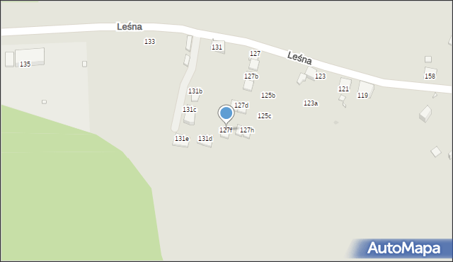 Zabrze, Leśna, 127f, mapa Zabrza