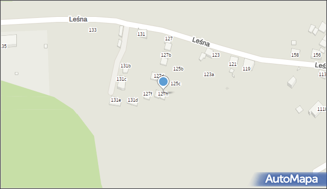 Zabrze, Leśna, 127h, mapa Zabrza