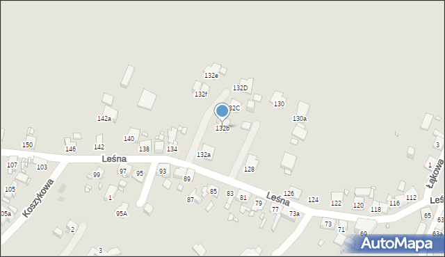 Zabrze, Leśna, 132b, mapa Zabrza