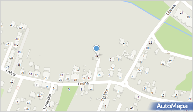 Zabrze, Leśna, 14, mapa Zabrza