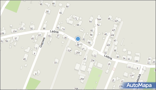 Zabrze, Leśna, 29, mapa Zabrza