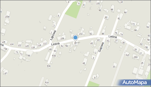 Zabrze, Leśna, 57, mapa Zabrza