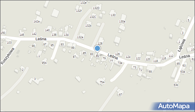 Zabrze, Leśna, 81, mapa Zabrza