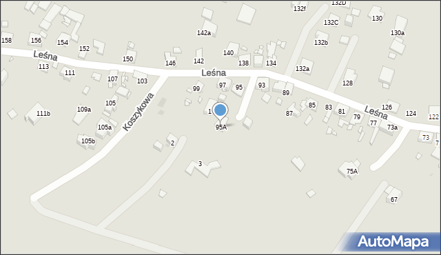 Zabrze, Leśna, 95A, mapa Zabrza