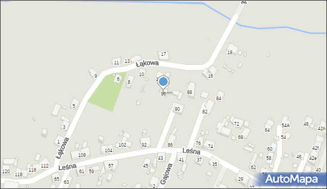 Zabrze, Leśna, 96, mapa Zabrza