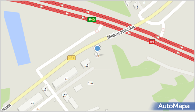 Zabrze, Legnicka, 13, mapa Zabrza