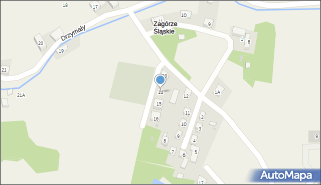 Zagórze Śląskie, Letniskowa, 14, mapa Zagórze Śląskie