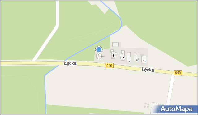 Zasole, Łęcka, 1, mapa Zasole