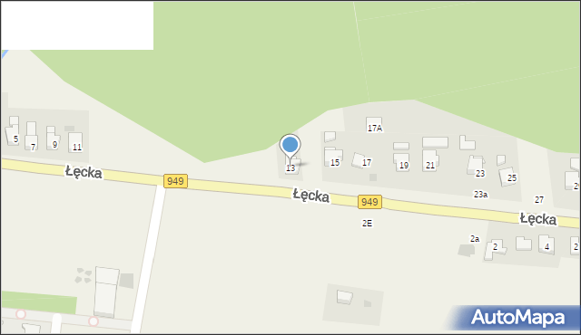 Zasole, Łęcka, 13, mapa Zasole