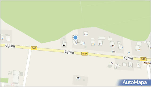 Zasole, Łęcka, 15, mapa Zasole