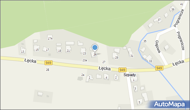 Zasole, Łęcka, 25, mapa Zasole