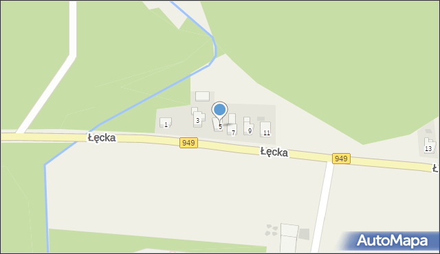 Zasole, Łęcka, 5, mapa Zasole