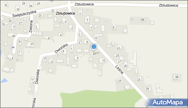 Zbludowice, Leśna, 10, mapa Zbludowice