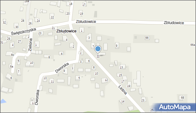 Zbludowice, Leśna, 11, mapa Zbludowice