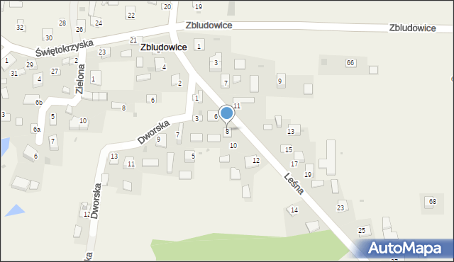 Zbludowice, Leśna, 8, mapa Zbludowice