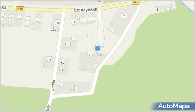 Zbójna, Leśna, 1, mapa Zbójna