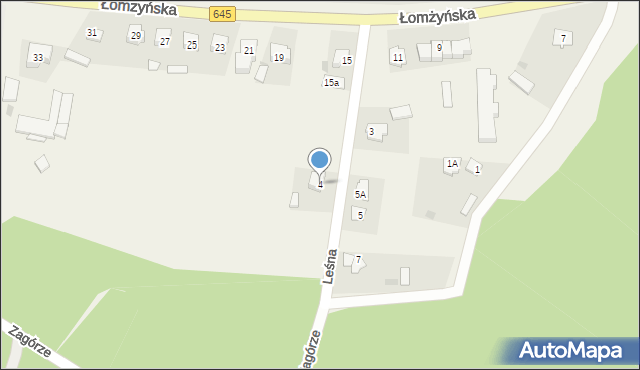 Zbójna, Leśna, 4, mapa Zbójna