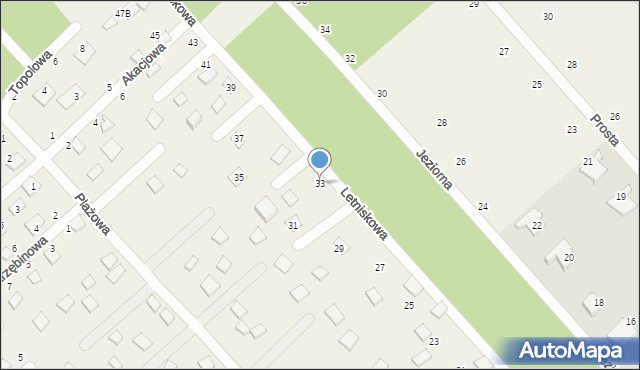 Zbychowo, Letniskowa, 33, mapa Zbychowo