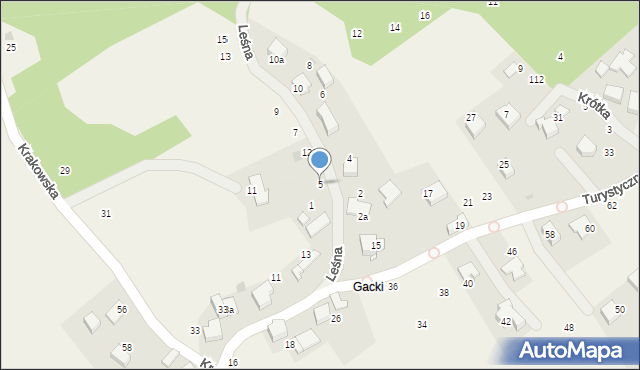 Zelków, Leśna, 5, mapa Zelków