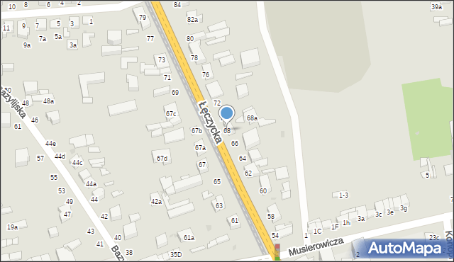Zgierz, Łęczycka, 68, mapa Zgierz