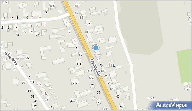 Zgierz, Łęczycka, 74, mapa Zgierz