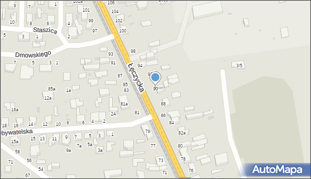 Zgierz, Łęczycka, 90, mapa Zgierz