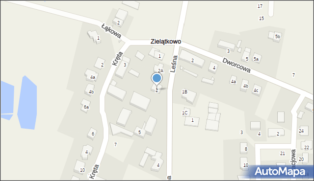 Zielątkowo, Leśna, 2, mapa Zielątkowo