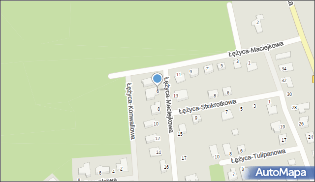 Zielona Góra, Łężyca-Maciejkowa, 6, mapa Zielona Góra
