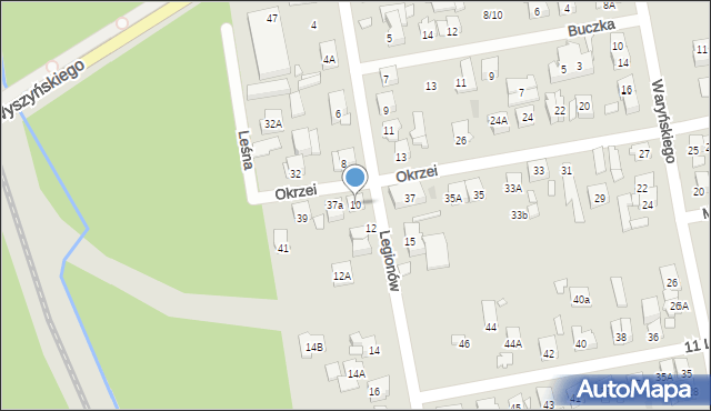 Zielonka, Legionów, 10, mapa Zielonka