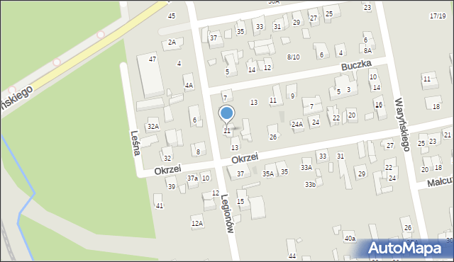 Zielonka, Legionów, 11, mapa Zielonka