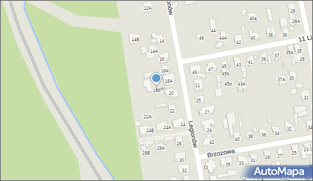 Zielonka, Legionów, 18b, mapa Zielonka