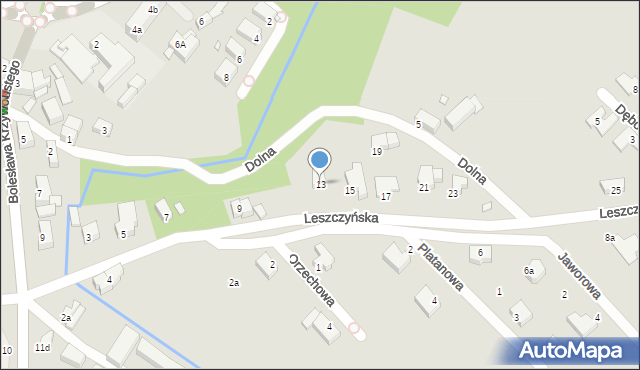 Złotoryja, Leszczyńska, 13, mapa Złotoryja