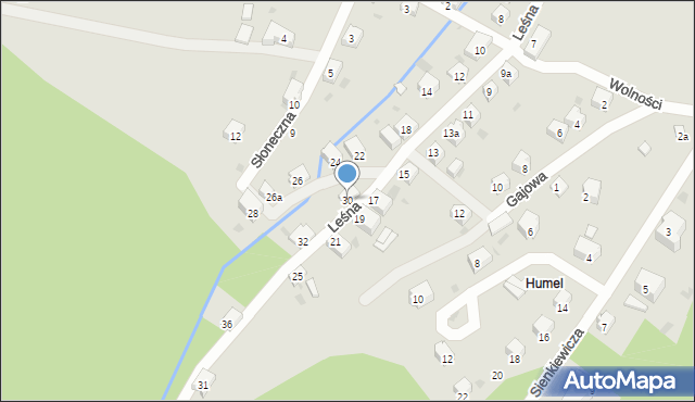 Złoty Stok, Leśna, 30, mapa Złoty Stok