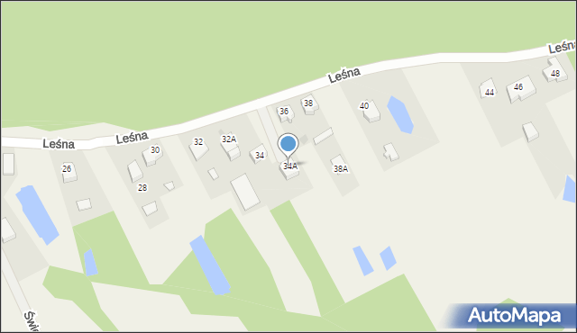 Żychlin, Leśna, 34A, mapa Żychlin