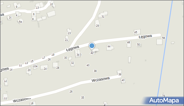 Żywiec, Łęgowa, 42, mapa Żywiec