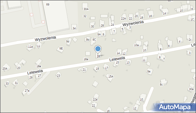 Żywiec, Lelewela, 18, mapa Żywiec