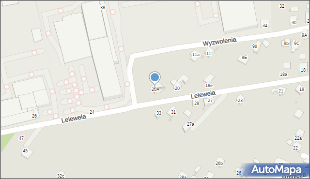 Żywiec, Lelewela, 20A, mapa Żywiec