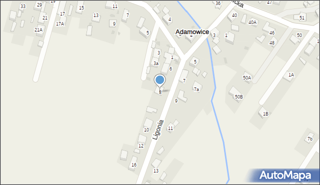 Adamowice, Ligonia, 8, mapa Adamowice