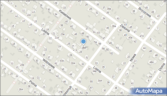 Aleksandrów Kujawski, Listna, 29A, mapa Aleksandrów Kujawski