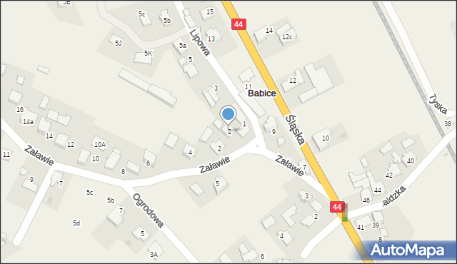 Babice, Lipowa, 2, mapa Babice